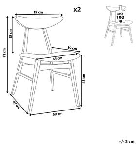 Étkező szék 2 részes készlet Fehér LYNN