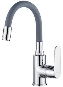 Kuchinox Dima, mosdócsap flexibilis kifolyóval h-280, szürke-króm, LAV-BQD_021D