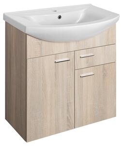 Aqualine Aqualine, ZOJA mosdókagyló szekrény 71,5x74x34 cm, platina tölgy, 51175