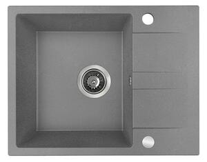 Kuchinox Laut, 1 rekeszes gránit mosogató 560x440x174 mm + szifon, szürke, LAV-SBZ_513Y