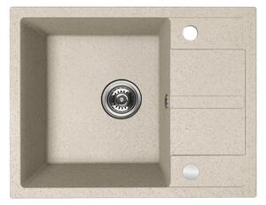 Kuchinox Viti, 1 rekeszes gránit mosogató 560x440x175 mm + szifon, bézs, LAV-SBX_413Y