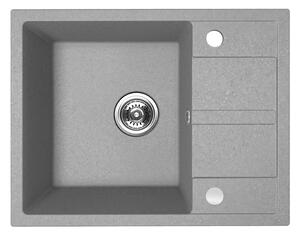 Kuchinox Viti, 1 rekeszes gránit mosogató 560x440x175 mm + szifon, szürke, LAV-SBX_513Y