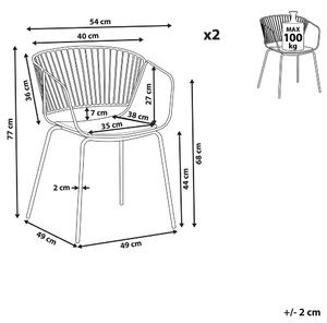 Fém Étkező szék 2 részes készlet Réz RIGBY