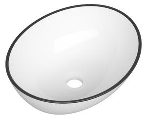 Gamma Lilo, asztali mosdó 410x330x150 mm, fehér, fekete peremmel, GMA-UC-LILO