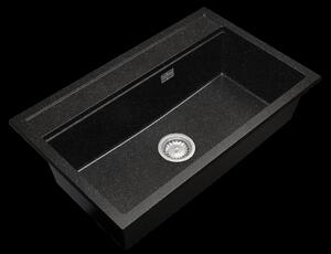 Gamma Advance, 1 rekeszes gránit mosogató 805x505x210 mm, fekete pettyes, GMA-ZLE000117