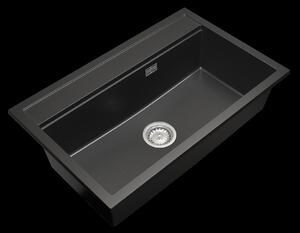 Gamma Advance, 1 rekeszes gránit mosogató 805x505x210 mm, fekete, GMA-ZLE000120