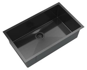 Gamma Gamma, 1 rekeszes rozsdamentes mosogató 750x450x210 mm, fekete, GMA-S7545-BK