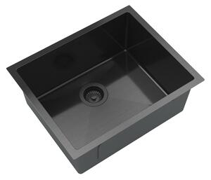Gamma Gamma, 1 rekeszes rozsdamentes mosogató 540x440x210 mm, fekete, GMA-S5444-BK