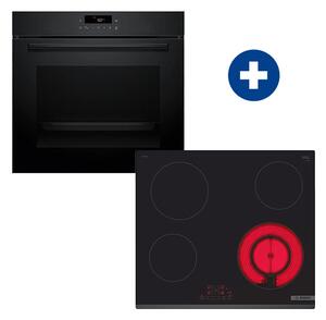 Bosch HBG272EB3 Serie 4 Beépíthető sütő+Bosch PKF631BB2E Beépíthető kerámia főzőlap