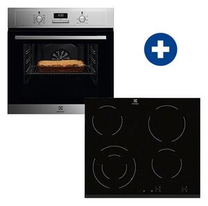 Electrolux EOF3H40BX Beépíthető sütő + Electrolux EHF6241FOK Beépíthető kerámia főzőlap