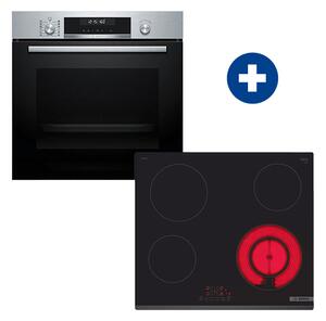 Bosch HBG578ES3 Beépíthető sütő + Bosch PKF631BB2E Beépíthető kerámia főzőlap