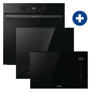 Gorenje BPS6737E04DBG Beépíthető sütő + Gorenje GI6442BSCE Indukciós főzőlap + Gorenje BM201SG3DBG Beépíthető mikrohullámú sütő