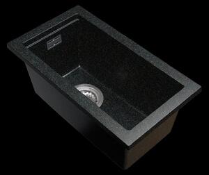Gamma Decor 2850, 1 rekeszes gránit mosogató 280x500x207 mm, fekete arany pöttyökkel, GMA-ZLE000177
