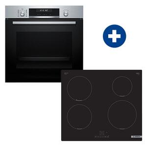 Bosch HBG578ES3 Beépíthető sütő + Bosch PUE611BB5E Beépíthető indukciós főzőlap