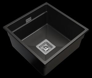 Gamma Decor 4445, 1 rekeszes gránit mosogató 440x450x215 mm, fekete, GMA-ZLE000128