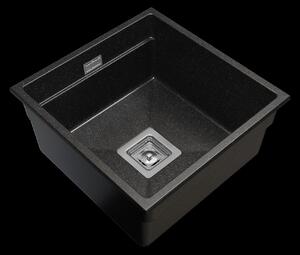 Gamma Decor 4445, 1 rekeszes gránit mosogató 440x450x215 mm, fekete pettyes, GMA-ZLE000130