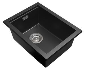 Gamma Decor 3850, 1 rekeszes gránit mosogató 380x500x207 mm, fekete, GMA-ZLE000155