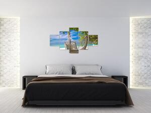 Kép - napozóágyak, a tengerparton (125x70cm)