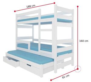 MARLOT emeletes ágy, 180x75, szürke