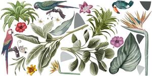 Falmatrica trópusi levelekkel és állatokkal 120 x 240 cm