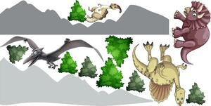 Falmatrica gyerekeknek dinoszauruszok a természetben 150 x 300 cm