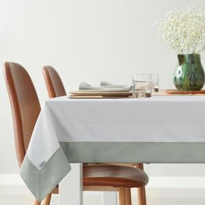 Sandi asztalterítő olívazöld színű széles peremmel Natúr 140x180 cm