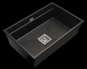 Gamma Decor 7050, 1 rekeszes gránit mosogató 700x470x220 mm, fekete, GMA-ZLE000107
