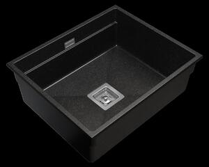 Gamma Decor 6050, 1 rekeszes gránit mosogató 600x500x220 mm, fekete pettyes, GMA-ZLE000109