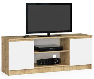 Akord - RTV Komód K140 2D 1P CLP, Álló, Artisan Tölgy/Bézs, 140x55x40cm, Laminált, Matt Front, ABS Szegéllyel, Összeszerelést Igényel