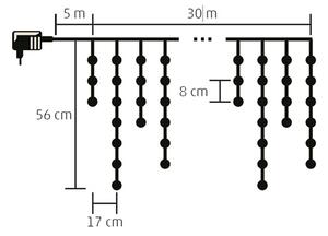 Home KKF 908/WW LED-es jégcsap fényfüggöny, melegfehér