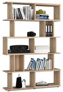 Akord Polcállvány FIX Sonoma Tölgy - 120 cm Szélesség, 177 cm Magasság, 10 Polc, Mat Felület, Laminált Forgácslap, ABS Élzárás, Összeszerelhető Bútor