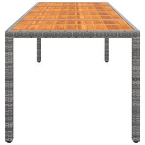 VidaXL szürke polyrattan és tömör akácfa kerti asztal 250x100x75 cm