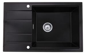 Gamma Modern 8010, 1 rekeszes gránit mosogató 800x500x210 mm, fekete arany pöttyökkel, GMA-ZM-8010-GD