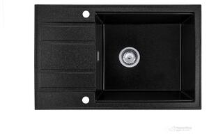 Gamma Modern 8010, 1 rekeszes gránit mosogató 800x500x210 mm, fekete pettyes, GMA-ZM-8010-BP