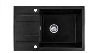 Gamma Modern 8010, 1 rekeszes gránit mosogató 800x500x210 mm, fekete, GMA-ZM-8010-BK