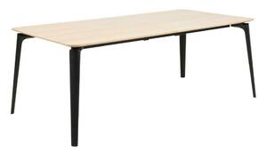 Asztal Oakland 375, Fekete, Világosbarna, 74.8x100x200cm, Közepes sűrűségű farostlemez, Fém