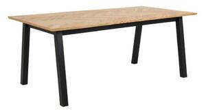 Asztal Oakland 387, Tölgy, Fekete, 75x95x180cm, Laminált forgácslap, Közepes sűrűségű farostlemez
