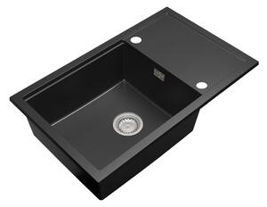 Gamma Advance 8050, 1 rekeszes gránit mosogató 800x500x210 mm, fekete, GMA-ZLE000146