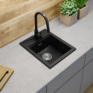 Gamma Modern 4050, 1 rekeszes gránit mosogató 400x500x180 mm, fekete, GMA-ZM-4050-BK