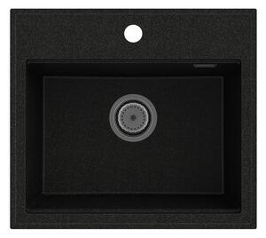 Gamma Modern 5055, 1 rekeszes gránit mosogató 560x500x210 mm, fekete arany pöttyökkel, GMA-ZM-55-GD