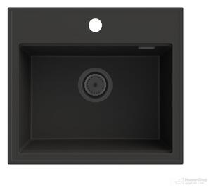 Gamma Modern 5055, 1 rekeszes gránit mosogató 560x500x210 mm, fekete, GMA-ZM-55-BK