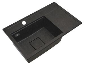 Gamma Quadro 8151, 1 rekeszes gránit mosogató 800x500x220 mm, fekete pettyes, GMA-ZLE000185