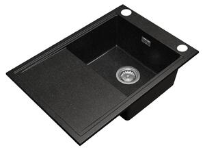Gamma Design 7050, 1 rekeszes gránit mosogató 700x480x205 mm, fekete pettyes, GMA-ZLE000125