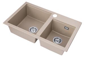 Gamma Modern 8020, 2 rekeszes gránit mosogató 795x495x210 mm, bézs, GMA-KAT00047