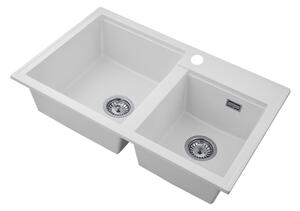 Gamma Modern 8020, 2 rekeszes gránit mosogató 795x495x210 mm, fehér, GMA-ZLE000032