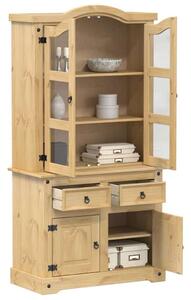 VidaXL Corona Vitrinszekrény - Tömör Fenyőfa - 100x48,5x179 cm