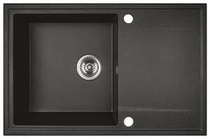 Kuchinox Hunter, 1 rekeszes gránit mosogató 670x440x180mm, fekete, LAV-SBU_711T