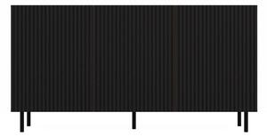 Shannan MIX Kama 3 komód (egyenes mintázat), 150x78x40 cm, tölgy-fekete