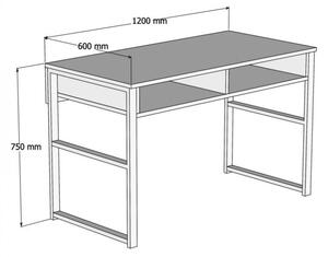 Misto fehér íróasztal 120 x 75 x 60 cm