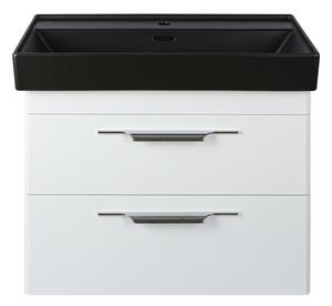 TMP LUX 100D fali fürdőszobabútor - CeraStyle SHARP FEKETE DUPLA csaplyukas mosdóval - 100 x 48 cm